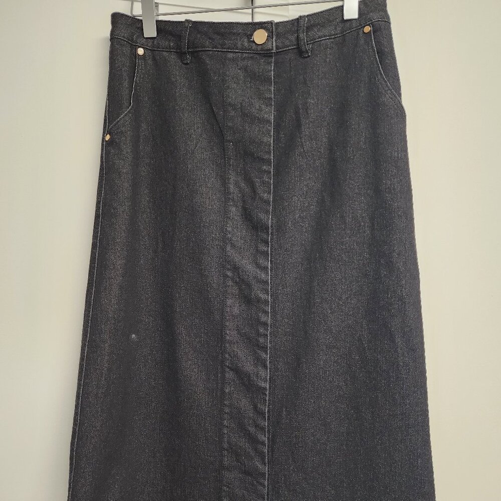 Mun skirt black denim midi